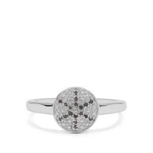 Stříbrný Prsten s Černým Diamantem, Velikost: 54-55