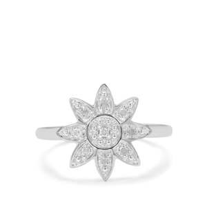 Stříbrný Prsten s Bílým Diamantem, Velikost: 54-55