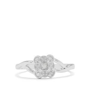 Stříbrný Prsten s Bílým Diamantem, Velikost: 54-55