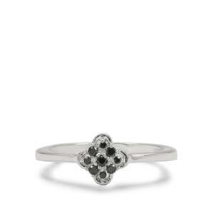 Stříbrný Prsten s Černým Diamantem, Velikost: 52-53