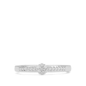 Stříbrný Prsten s Bílým Diamantem, Velikost: 57-56