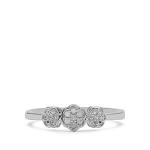 Stříbrný Prsten s Bílým Diamantem, Velikost: 52-53