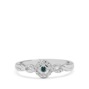 Stříbrný Prsten s Modrým Diamantem, Velikost: 57-56