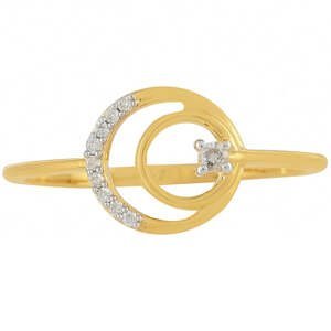Pozlacený Stříbrný Prsten s Bílým Diamantem, Velikost: 62-63