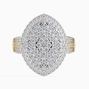 14K Zlatý Prsten s 95 Bílým Diamantem, Velikost: 54-55