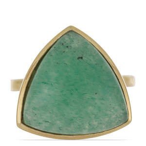 Pozlacený Stříbrný Prsten se Zeleným Aventurínem, Velikost: 54-55