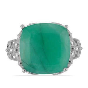 Stříbrný Prsten s Brazilským Smaragdem, Velikost: 54-55