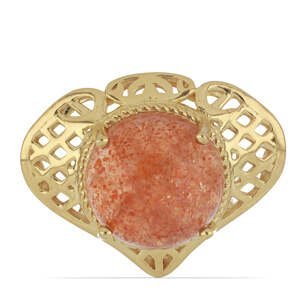 Pozlacený Stříbrný Prsten s Oregonským Slunečním Kamenem, Velikost: 57-56