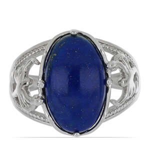 Stříbrný Prsten s Lapisem Lazuli z Badakšanu, Velikost: 59-58