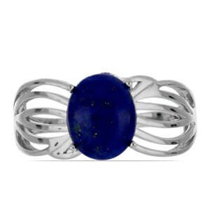 Stříbrný Prsten s Lapisem Lazuli z Badakšanu, Velikost: 57-56