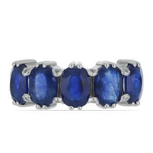 Stříbrný Prsten s Roseberským Modrým Safírem, Velikost: 59-58