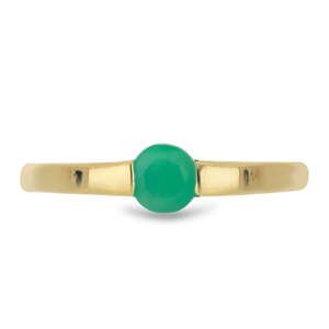 Pozlacený Stříbrný Prsten s Brazilským Smaragdem, Velikost: 54-55