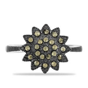 Stříbrný Prsten s Rakouským Markazitem, Velikost: 57-56