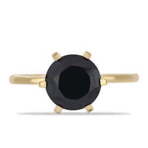 Pozlacený Stříbrný Prsten s Černým Spinelem z Horského Badachšánu, Velikost: 57-56