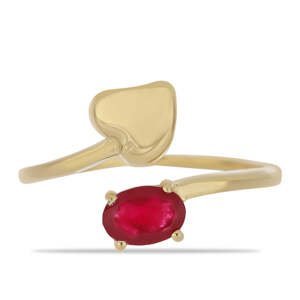 Pozlacený Stříbrný Prsten s Červeným Achátem, Velikost: 59-58