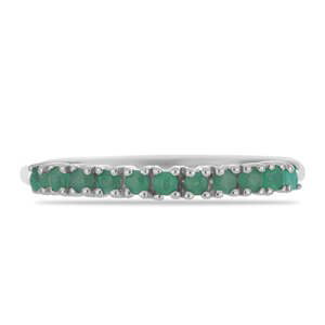 Stříbrný Prsten s Brazilským Smaragdem, Velikost: 62-63