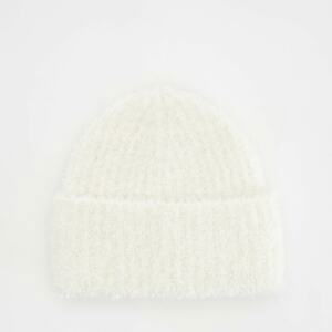 Reserved - Čepice beanie s příměsí vlny - Krémová