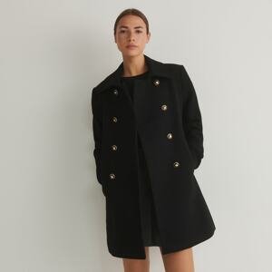 Reserved - Kabát s ozdobnými knoflíky - Černý