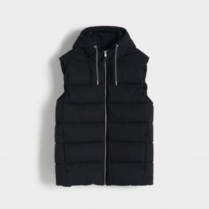 Reserved - Prošívaná vesta s kapucí - Černý