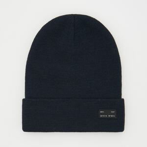 Reserved - Čepice beanie s nášivkou - Tmavomodrá