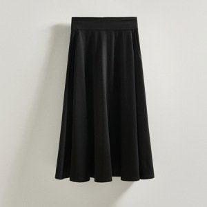 Reserved - Midi sukně s viskózou - Černý