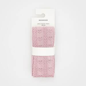 Reserved - Vzorované punčocháče s vysokým podílem bavlny - Růžová