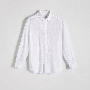 Reserved - Košile regular fit s vysokým podílem bavlny - Bílá