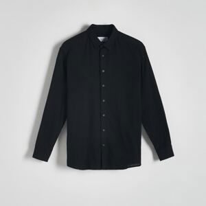 Reserved - Košile regular fit s vysokým podílem bavlny - Černý