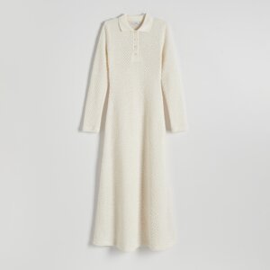 Reserved - Strukturované žerzejové šaty - Bílá
