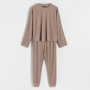 Reserved - Dvoudílné pyžamo s bavlnou - Fialová