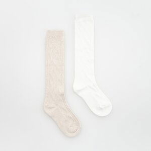 Reserved - Sada 2 párů ponožek - Krémová