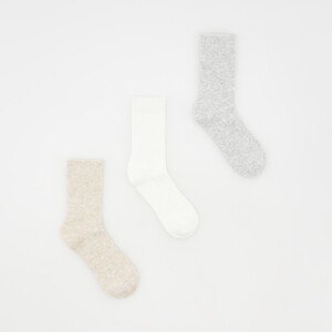 Reserved - Sada 3 párů ponožek - Krémová