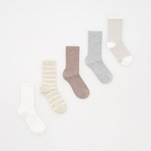 Reserved - Dlouhé ponožky 5 pack - Krémová