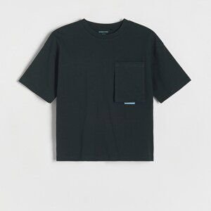 Reserved - Oversized tričko s plastickým potiskem - Černý