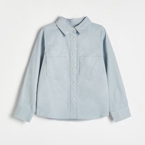 Reserved - Bavlněná košile s výšivkou - Modrá