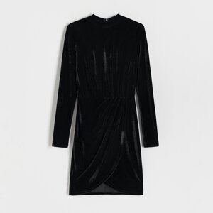 Reserved - Velurové mini šaty - Černý