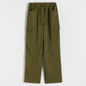 Reserved - Kalhoty cargo s lyocellem - Khaki