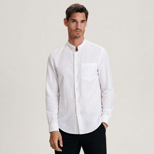 Reserved - Košile regular fit s příměsí lnu - Bílá