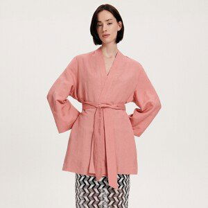 Reserved - Kimono s vysokým podílem lnu - Růžová