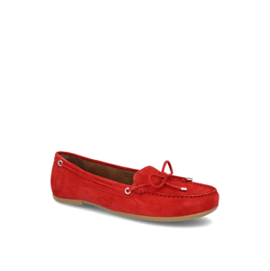 Fraiche nubuk klasické nazouvací boty červená