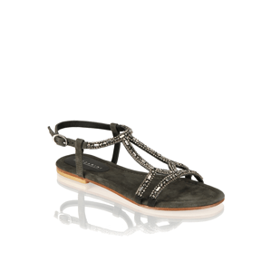 Lazzarini klasické sandály - kombinace kůže černá
