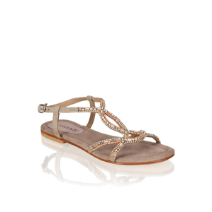 Lazzarini klasické sandály - kombinace kůže béžová