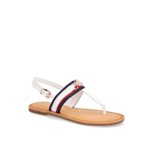 Tommy Hilfiger SHIMMERY RIBBON FLAT SANDAL bílá