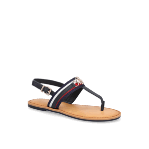 Tommy Hilfiger SHIMMERY RIBBON FLAT SANDAL modrá