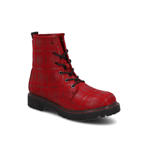 SEVEN EAST textil šněrovací kotníčkové boty červená