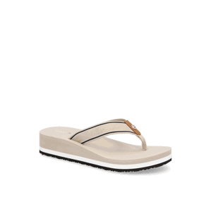 Tommy Hilfiger HILFIGER MID WEDGE BEACH SANDAL béžová