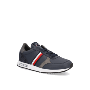 Tommy Hilfiger RUNNER LO LEATHER  STRIPES modrá