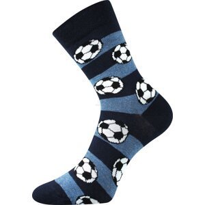 Ponožky Boma Arnold Fotbalové míče - modrá s pruhy Velikost: 25-29