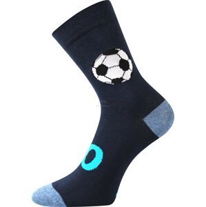 Ponožky Boma Arnold Fotbalové míče - tmavě modrá s číslem 10 Velikost: 30-34