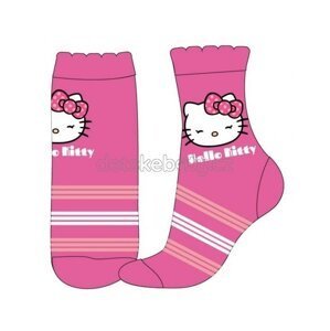 Ponožky Eexee Hello Kitty růžové s pruhy Velikost: 31-34